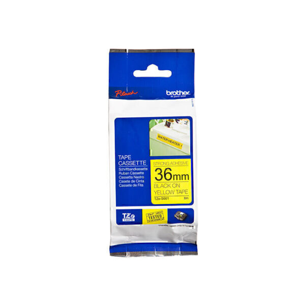 Brother TZeS661 Labelling Tape 36mm x 8m Black on Yellow