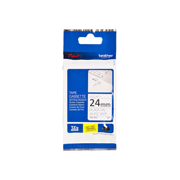 Brother TZeSE5 Labelling Tape 24mm x 8m Black on White