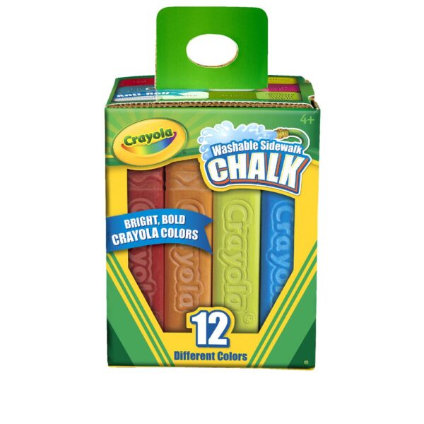 Crayola Chalk Sidewalk Washable Thick Stick Coloured Box 12 Sticks