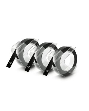 Dymo Emb Tape 3pk Blk 9mm x 3m