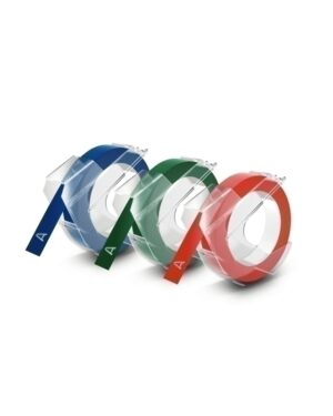 Dymo Emb Tape 9mmX3m Asst Pk3