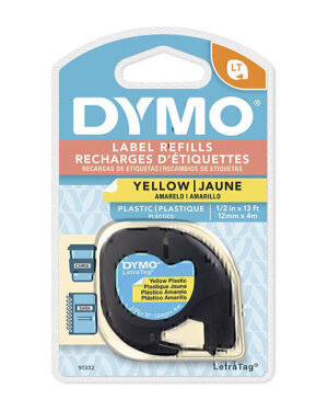 Dymo LT Plastic 12mm x 4m Yell