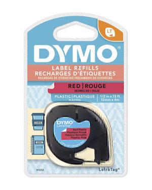 Dymo LT Plastic 12mm x 4m Red