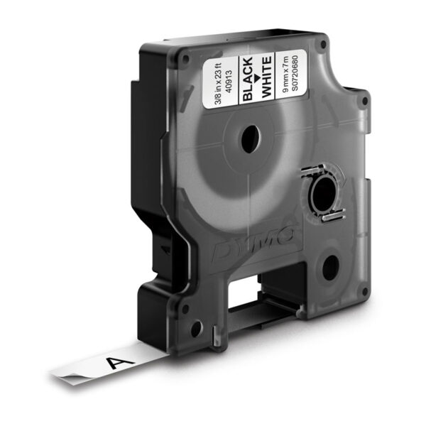 Dymo D1 Blk on Wht 9mm x7m Tape - Image 2