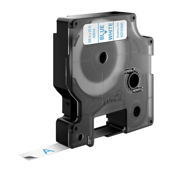 Dymo D1 Blue on Wht 9mm x7m Tape - Image 2
