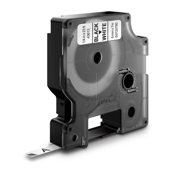 Dymo D1 Blk on Wht 6mm x7m Tape - Image 2