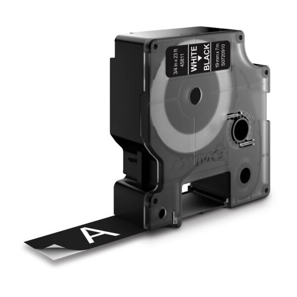 Dymo D1 Wht on Blk 19mmx7m Tape - Image 2