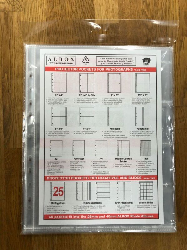 Albox 120mm Negative Sleeves 4 Strip 25 Pack