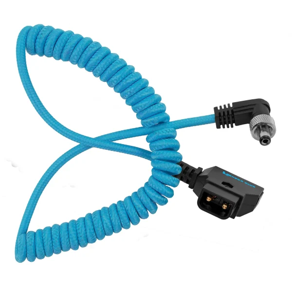 Kondor Blue Coiled D-Tap to Locking DC 2.5mm Right Angle Cable - Image 2