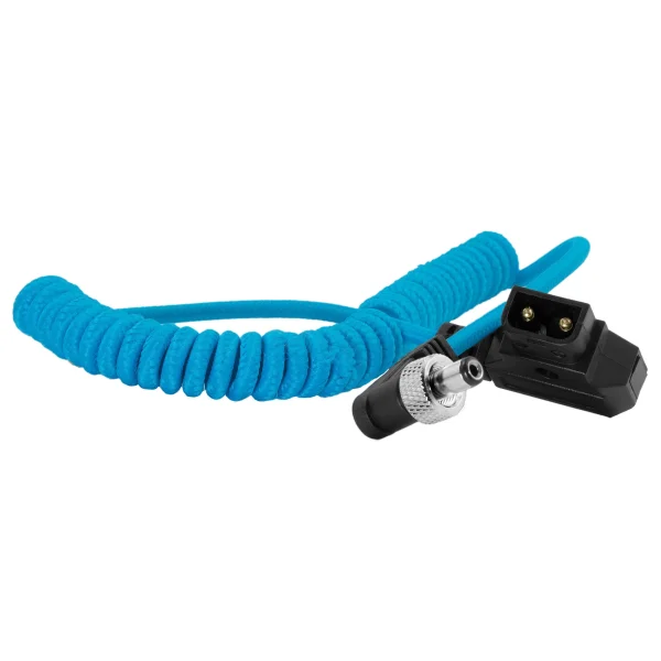 Kondor Blue Coiled D-Tap to Locking DC 2.5mm Right Angle Cable - Image 4