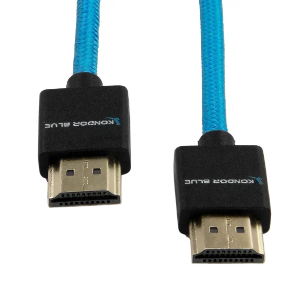 Kondor Blue HDMI to HDMI 40cm Thin Braided Cable for on Camera Monitors - Image 3