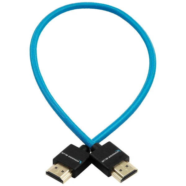 Kondor Blue HDMI to HDMI 40cm Thin Braided Cable for on Camera Monitors