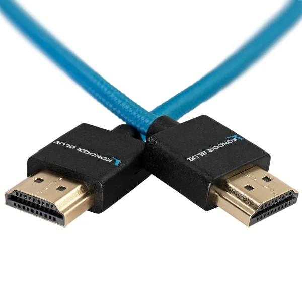 Kondor Blue HDMI to HDMI 40cm Thin Braided Cable for on Camera Monitors - Image 2