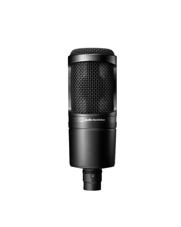 Audio-Technica AT2020 BK Large diaphragm cardioid electret condenser, 48v phantom, high SPL (Inc: stand mount)