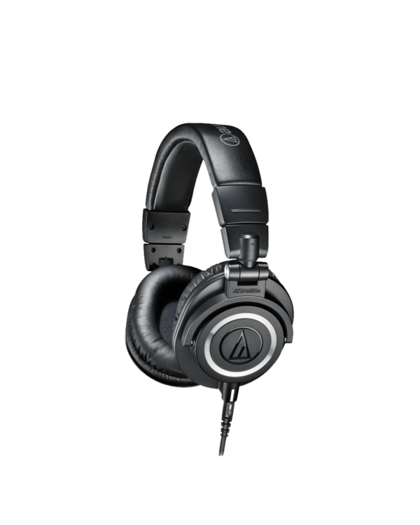 Audio-Technica ATH-M50xBK Premium studio 'phones with 45mm drivers, 1,600mW handling, 15-28,000Hz, three cables. Black