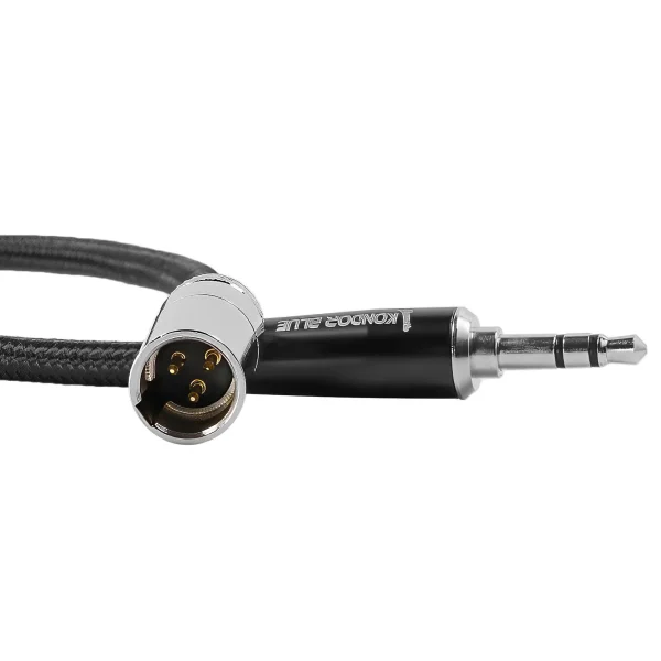 Kondor Blue 35.5cm Mini XLR Male to 3.5mm Mono Mini Plug Audio Cable for RODE on Camera Mic Systems and Shotguns