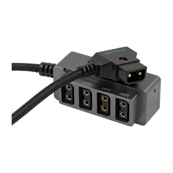 Kondor Blue 12V Metal D-Tap Hub 4 Way Port Power Tap Splitter (1/4"- 20 Thread)