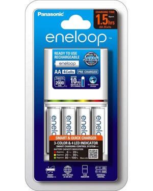 Panasonic Eneloop AA & AAA Smart & Quick Battery Charger with 4 x AA batteries included