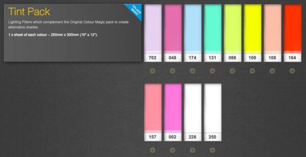 Lee Filters Colour Magic Tint Pack - 10"x12" Gel Kit