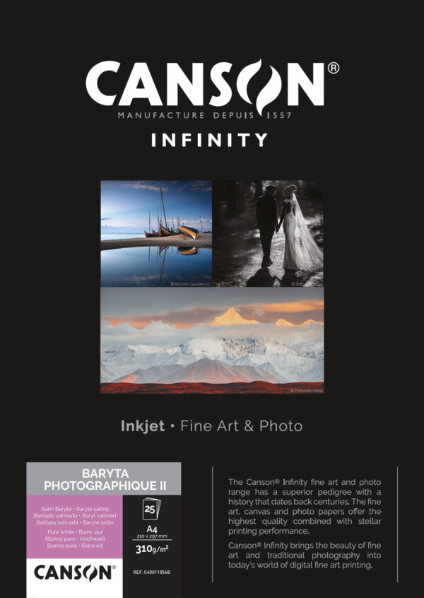 Canson Infinity Baryta Photographique II 310gsm A4 x 25 Sheets