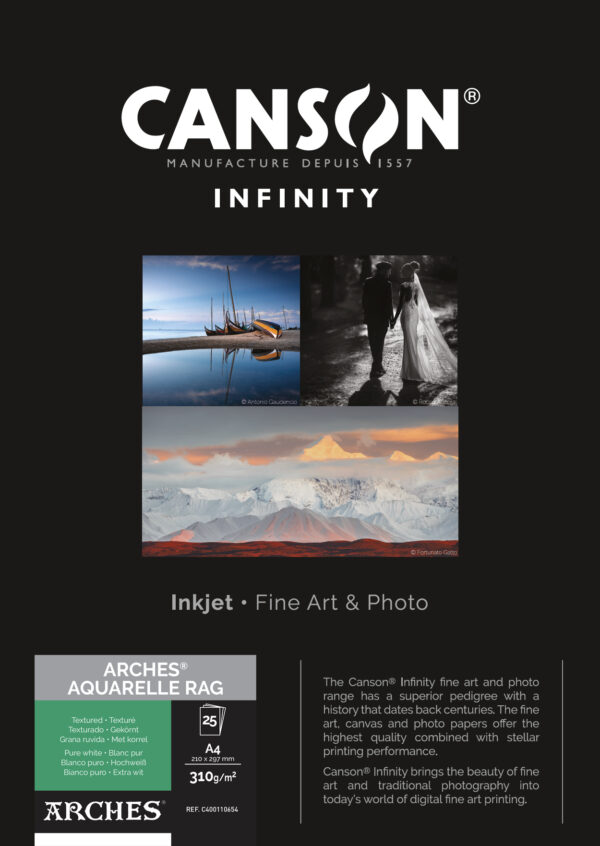 Canson Infinity Arches Aquarelle Rag 310gsm A4 25 Sheets