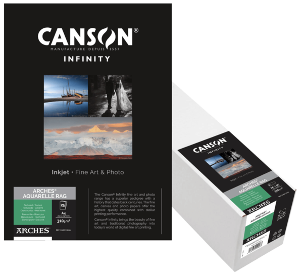Canson Infinity Arches Aquarelle Rag 310gsm A3+ 25 Sheets