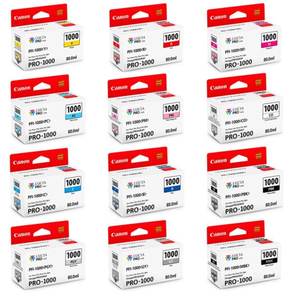 Canon Pro 1000 PFI 1000 Full Set of Inks