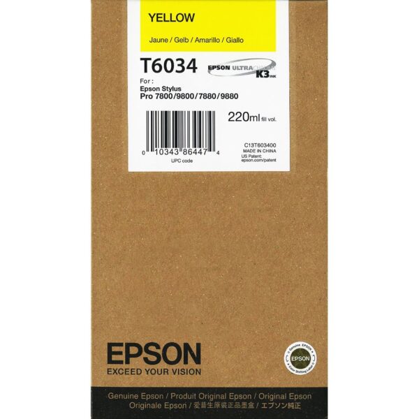 Epson Yellow ink Stylus Pro 7800/9800/7880/9880 (220ml) T6034