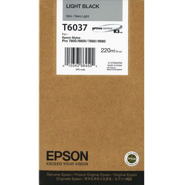 Epson Light Black ink Stylus Pro 7800/9800/7880/9880 (220ml) T6037