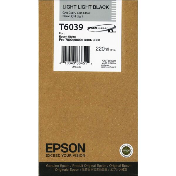Epson Light Light Black ink Stylus Pro 7800/9800/7880/9880 (220ml) T6039