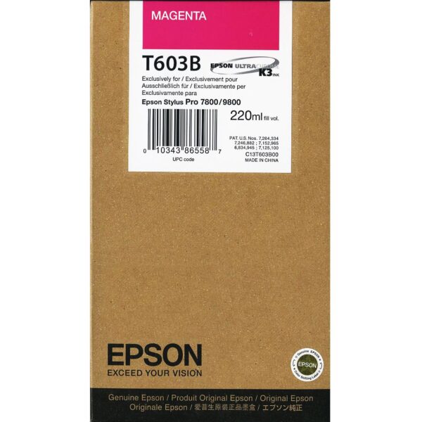 Epson Stylus Pro 7800 / 9800 Magenta UltraChrome K3 Ink Cartridge T603B