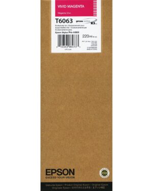 Epson Vivid Magenta Ink Pro 4880 Cartridge (220ml) T6063
