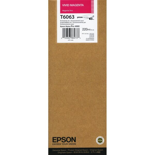 Epson Vivid Magenta Ink Pro 4880 Cartridge (220ml) T6063