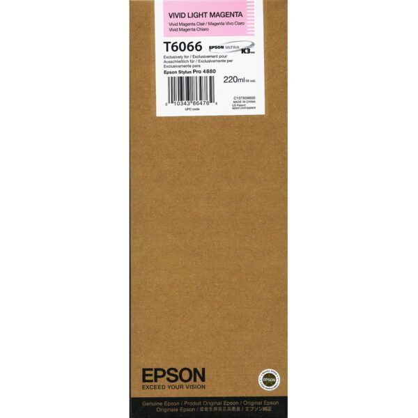 Epson Vivid Light Magenta Ink Pro 4880 Ink (220ml) T6066