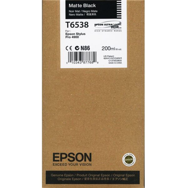 Epson 4900 Matte Black Ink - 200ml T6538
