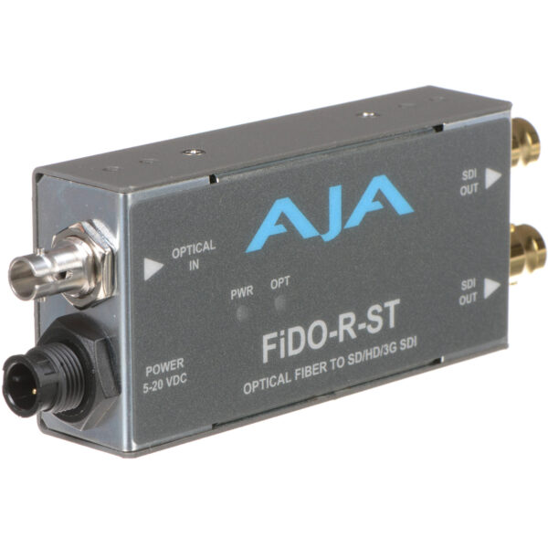 AJA FiDO 1-Channel Single Mode ST Fiber to 3G-SDI with Dual Outputs Receiver