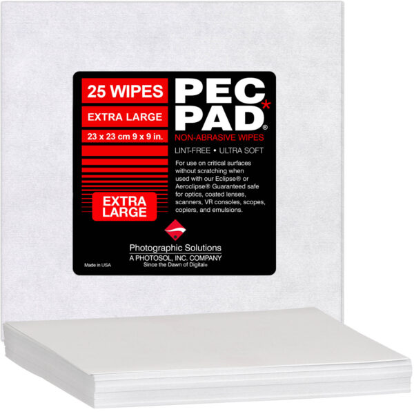 Photographic Solutions PEC*PAD 23 x 23cm Non-abrasive Lint Free Photo Wipe 25 Sheets per pack