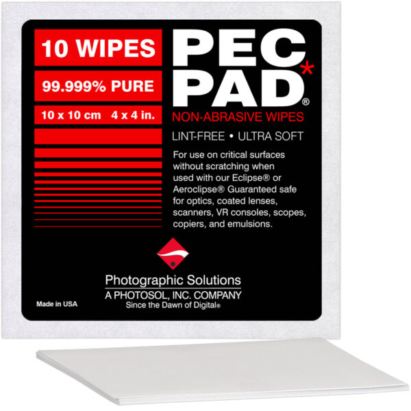 Photographic Solutions PEC*PAD 10 x 10cm Non-abrasive Lint Free Photo Wipe 10 Sheets per pack