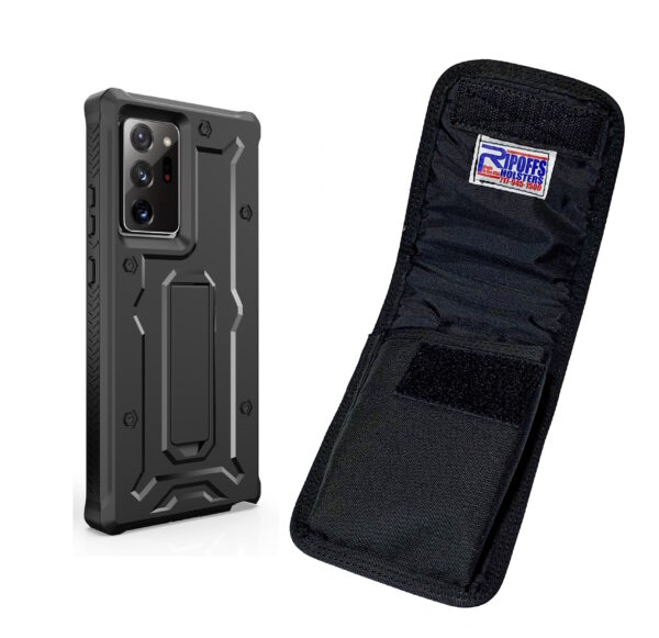 Ripoffs CO-384 Holster for Samsung A71 5G, S10 LITE, Note 10+, S22 +, S22 Ultra, S21 Ultra w/thick cover 7.05 x 3.5 x .6in (Clip On)