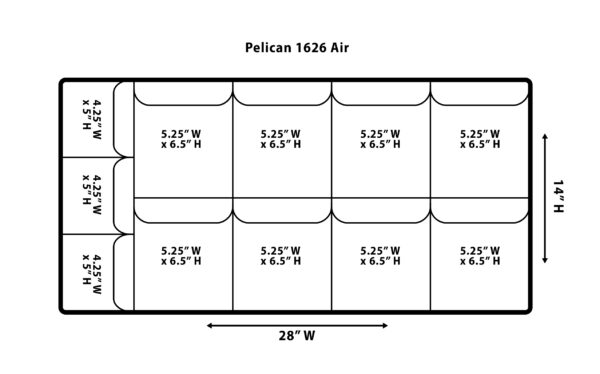 Camera Essentials Lid Organiser for Pelican 1626 Air - 11 Clear Pockets - Image 2