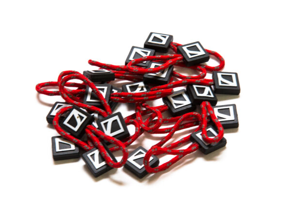 CineBags CBZP7 Zipper Puller Fire Red Set of 15