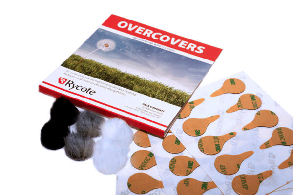 Rycote Overcovers, Black - 6 Black Fur Discs/30 Stickies Original