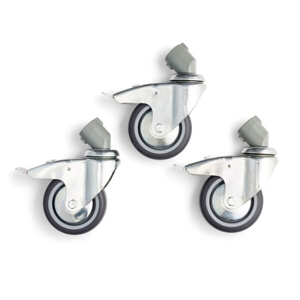 Manfrotto 110G Wheel 100mm Set of 3 Braked incl Leg Adaptor 22mm 100mm wheels. 100kg Payload - Image 3