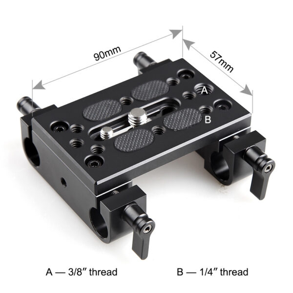 SmallRig Bottom Mount Plate with Dual 15mm Rod Clamp 1775 - Image 4