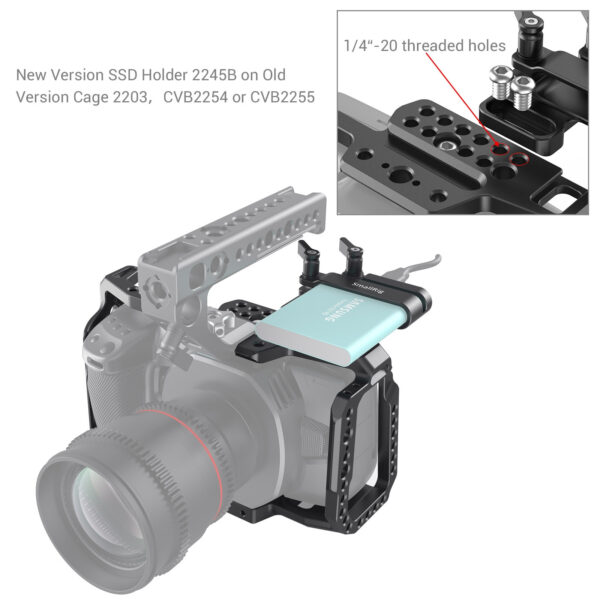 SmallRig Samsung T5 SSD Mounting Clamp for BMPCC 4K / 6K and Z CAM Cages 2245B - Image 3