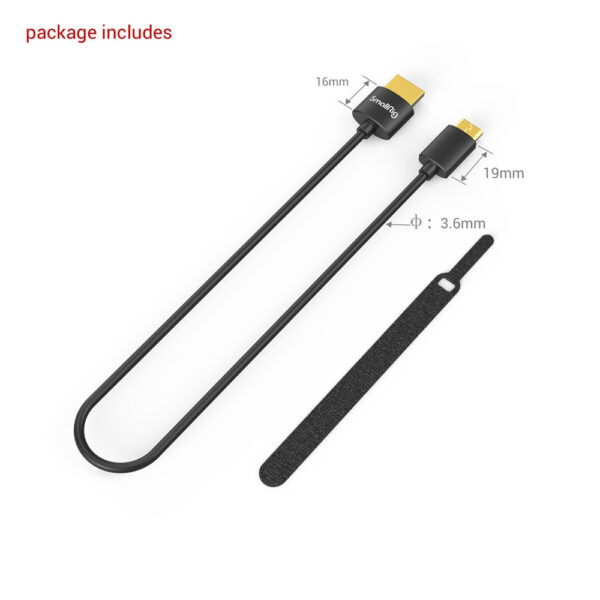 SmallRig Ultra-Slim 4K HDMI Data Cable (C to A) (35cm) 3040 - Image 4