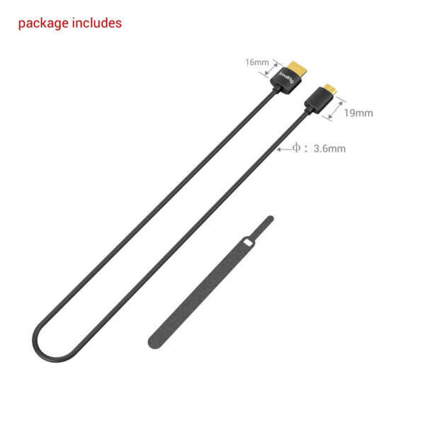 SmallRig Ultra-Slim 4K HDMI Data Cable (C to A) (55cm) 3041 - Image 4