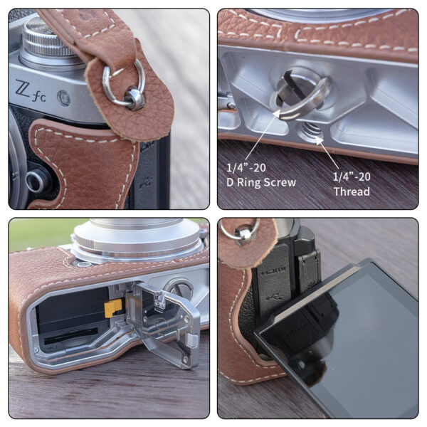 SmallRig Half Camera Leather Case Kit with Shoulder Strap for Nikon Z fc 3481 - Image 5