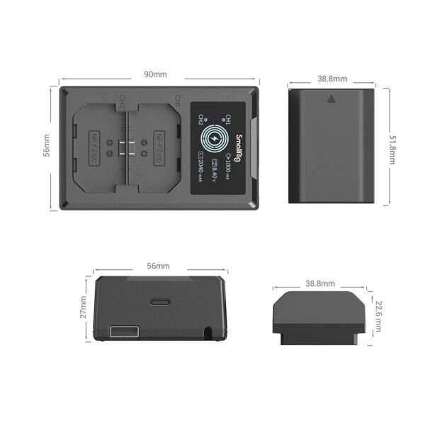 SmallRig NP-FZ100 Camera Battery and Charger Kit 3824B - Image 2