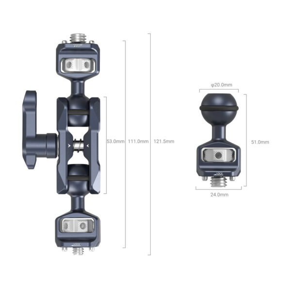 SmallRig Magic Arm with Dual Ball Heads (1/4”-20 Screw and ARRI locating Screw) 3874 - Image 2